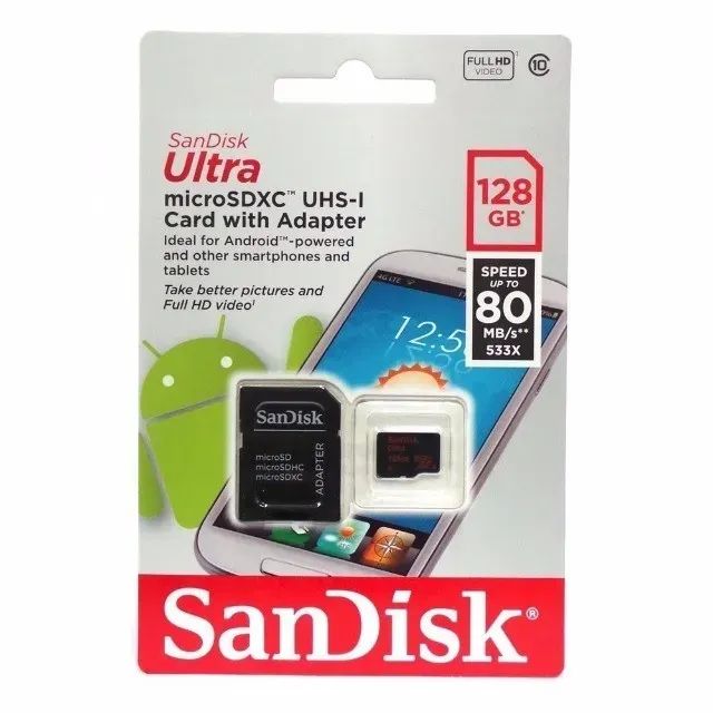 Cartão de Memória Micro Sd 128gb Sandisk Classe 1064617795137282120
