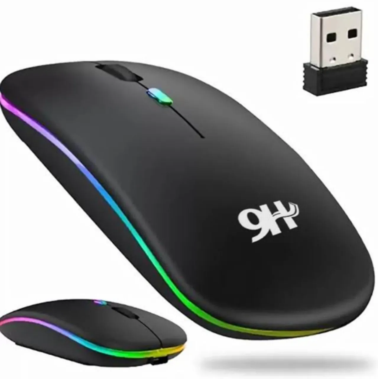 Mouse Sem Fio LED RGB Recarregável - Novo