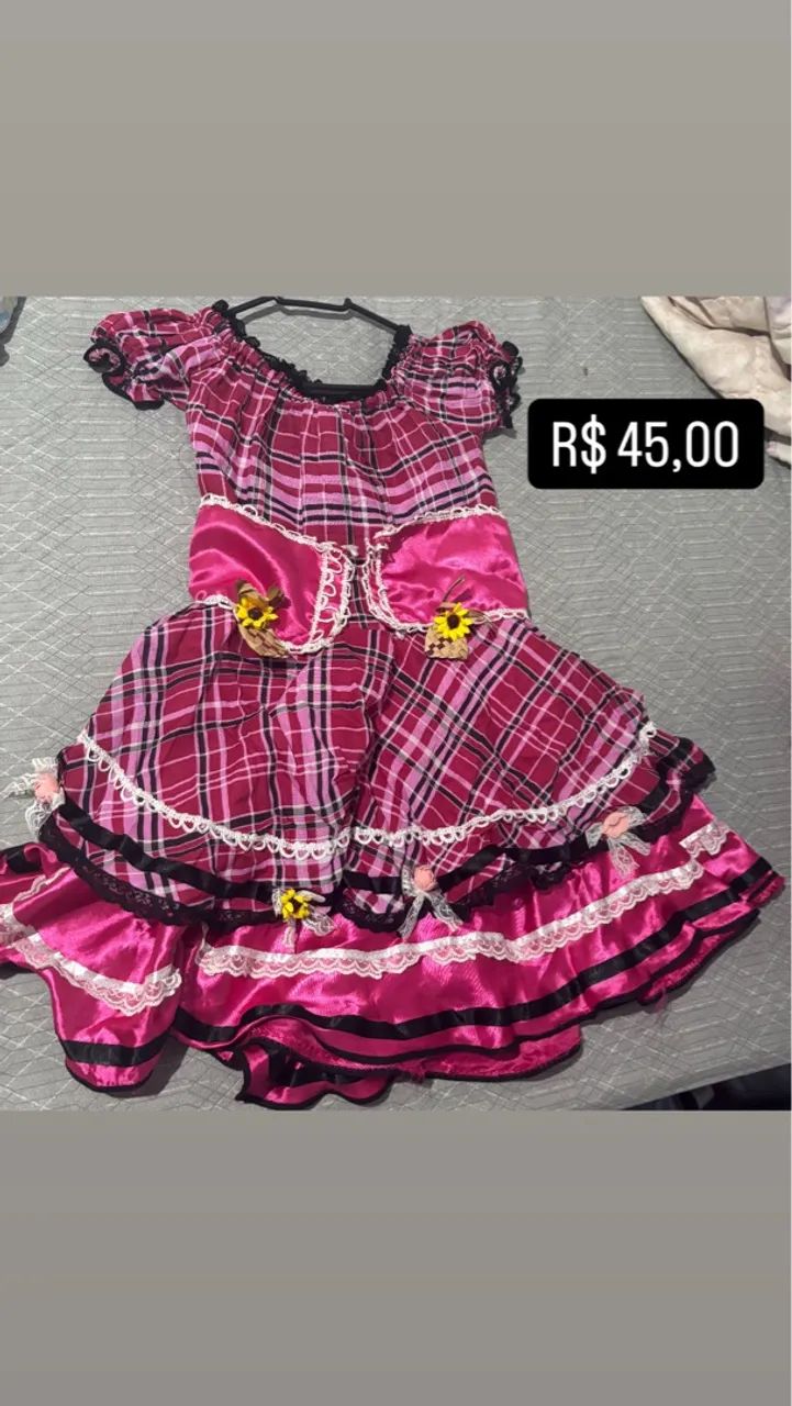 Vestidos e saias  de Festa Junina Infantil 7 e 8 anos - Foto 2