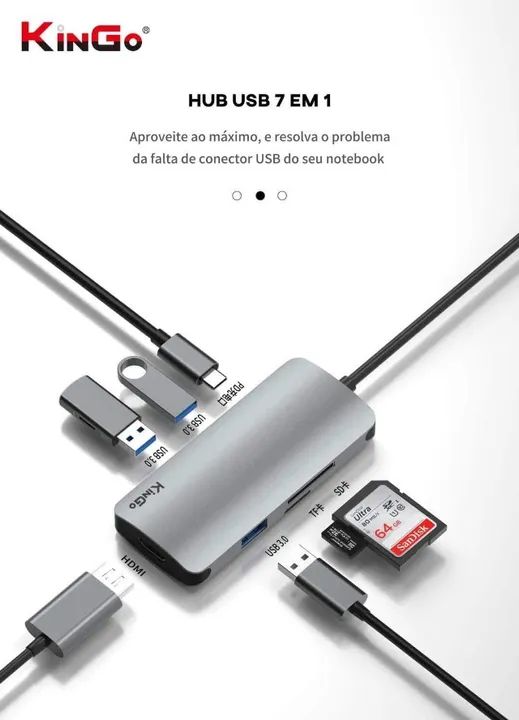 Adaptador Hub Macbook Pro/Air Usb Tipo C / USB 3.0 Hdmi 4k Kingo T1015 - Foto 2