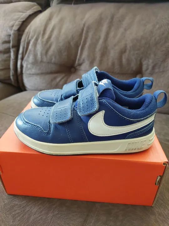 Tênis original Nike Pico 5 Infantil - Azul - Tamanho 27 - Foto 3
