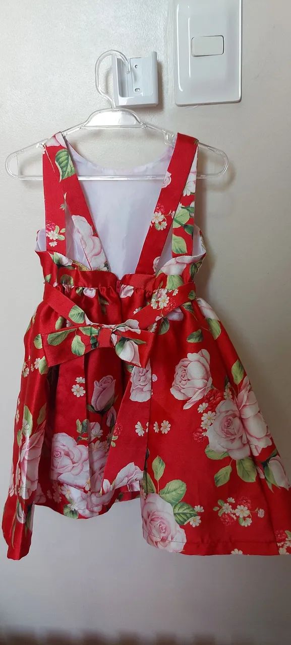 Vestido Infantil da Petit Cherie Floral Vermelho Tam. 1 ano - Foto 2