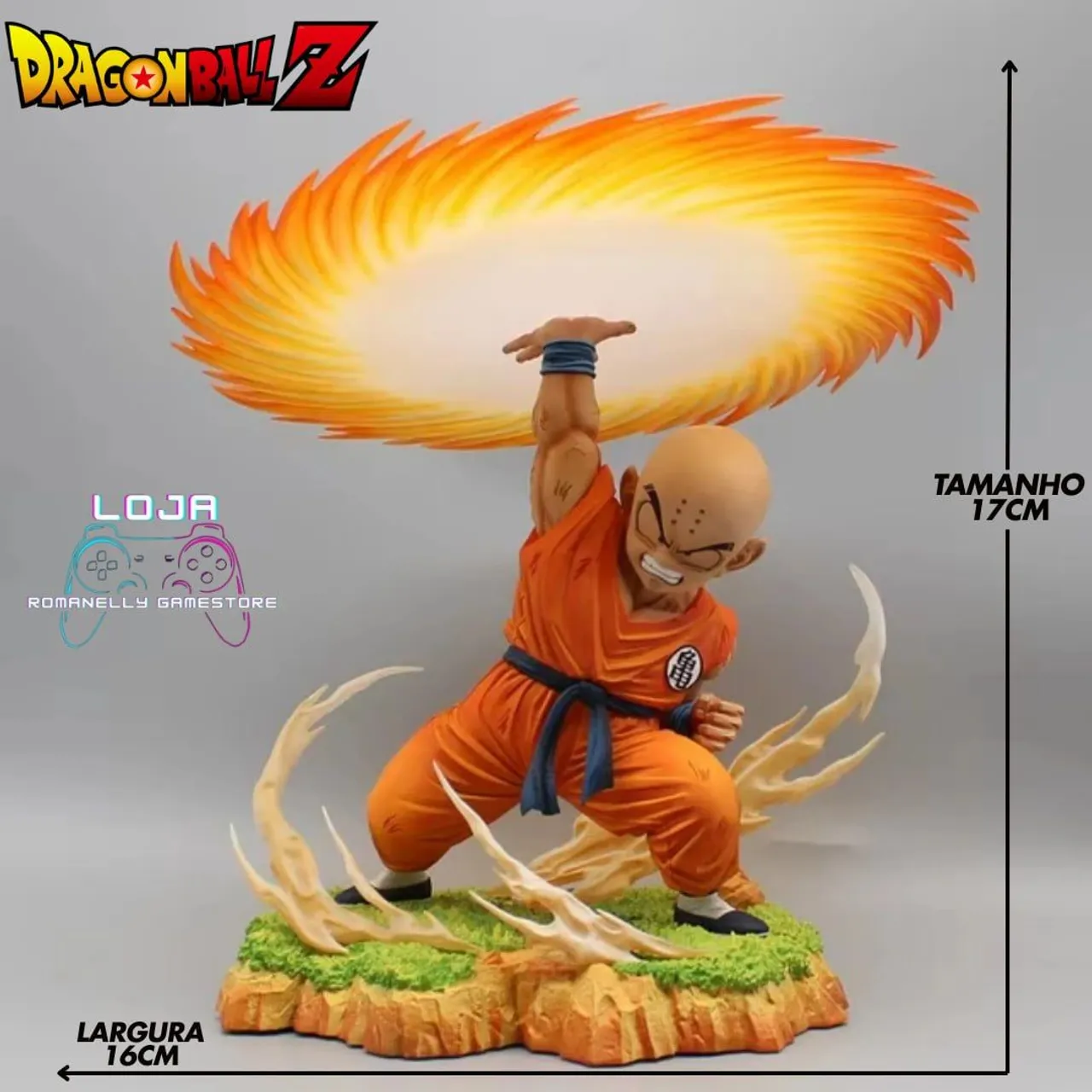 Action Figure Kuririn 17cm Dragon Ball Z NOVO - Aceito OLXPAY e Faço Envio