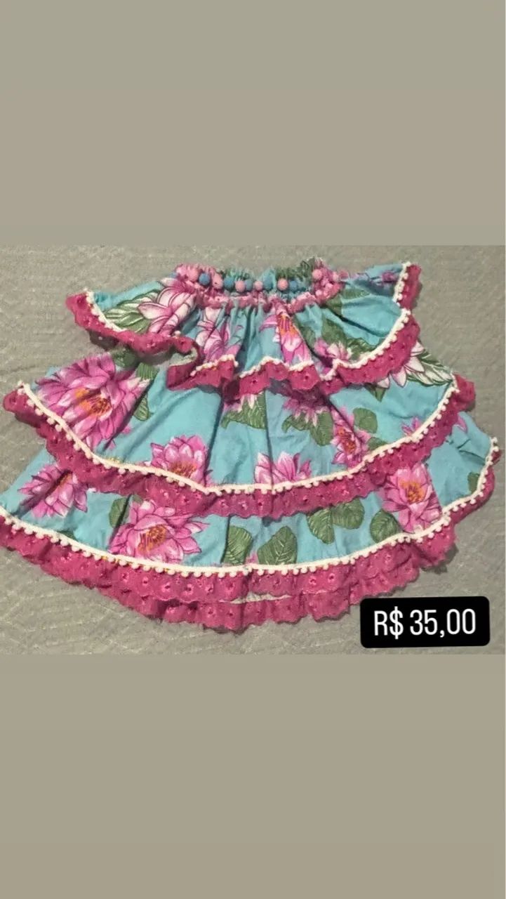 Vestidos e saias  de Festa Junina Infantil 7 e 8 anos - Foto 4