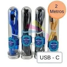Cabo USB Tipo C super resistente 2 Metros Multicolorido - Foto 5