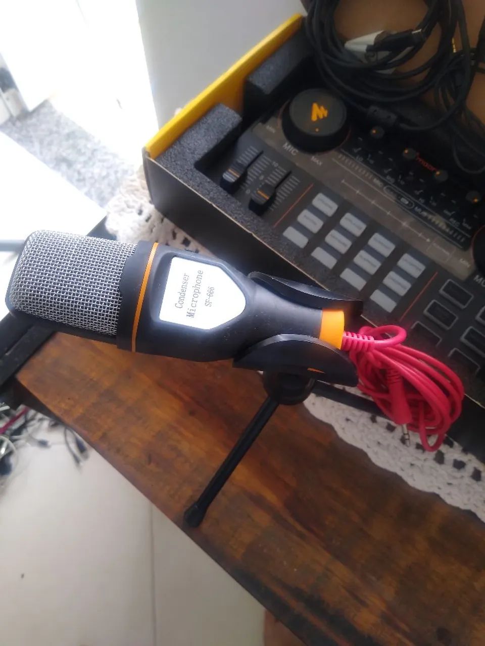 Kit COMPLETO MESA DE SOM BLUETOOTH MAONO + MICROFONE + FONE DE OUVIDOS BLUETOOTH LENOVO  - Foto 4