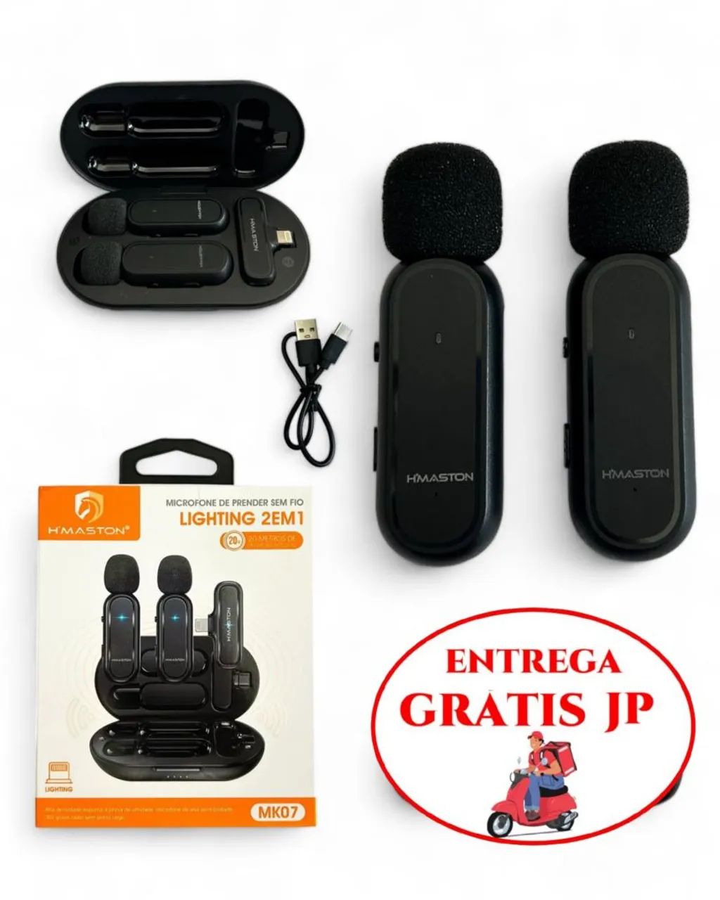 Kit Par de Microfones Lapela Profissional Hmaston MK07