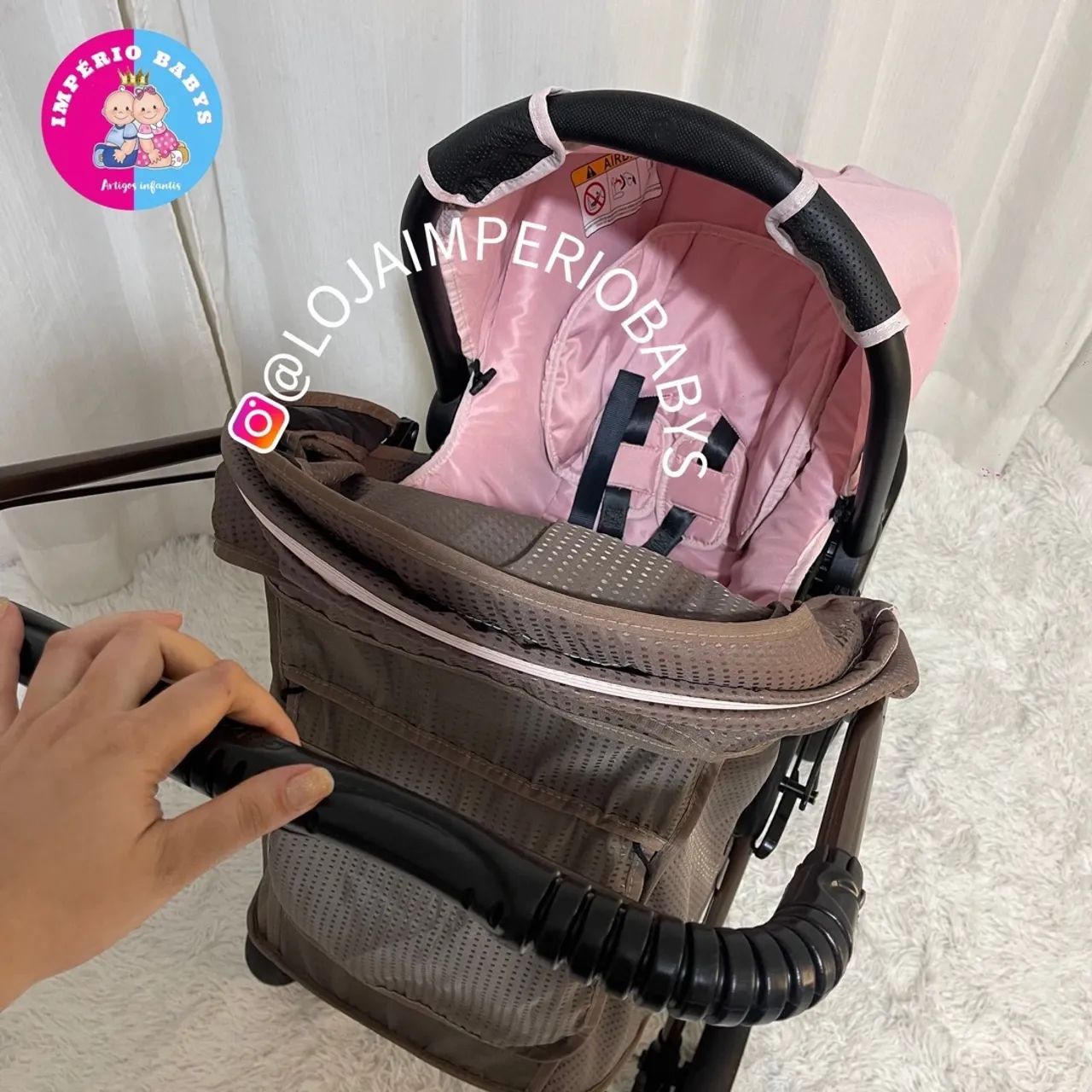 Carrinho de Bebê com Bebê Conforto Galzerano  - Foto 3