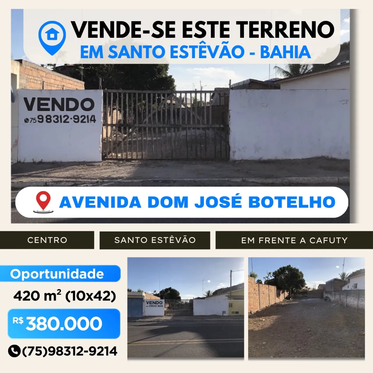 Terreno na Avenida Dom José Botelho