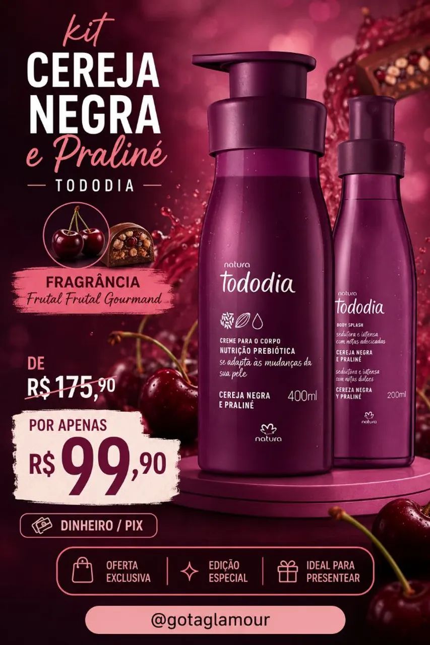 Kit Cereja Negra e Praliné Natura