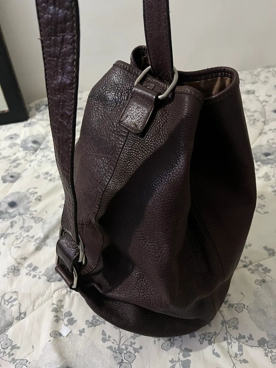 Bolsa de couro legítimo marrom - Foto 3