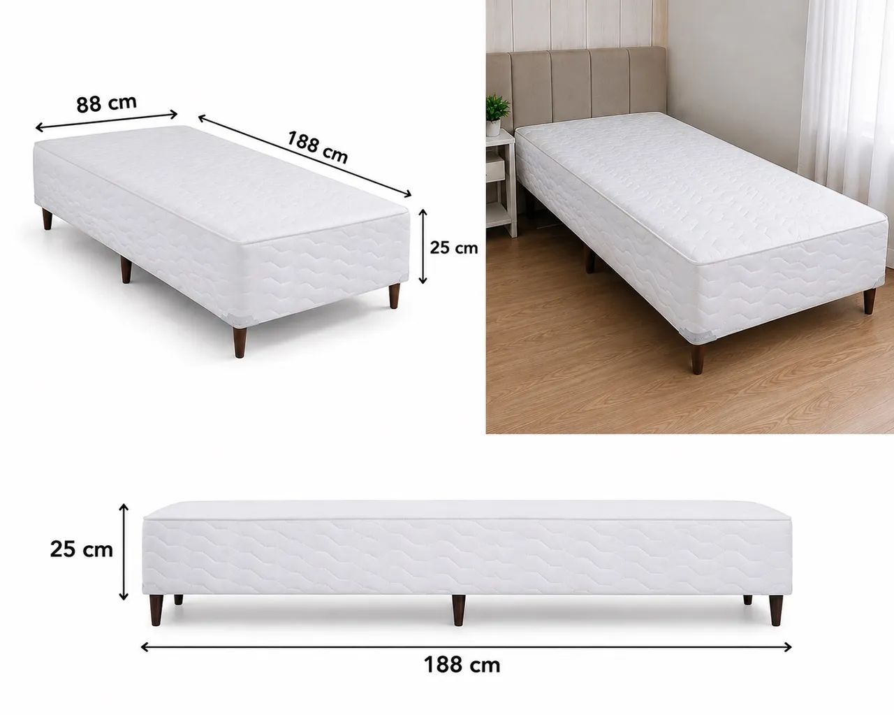 Cama Box Solteiro + Colchão D33