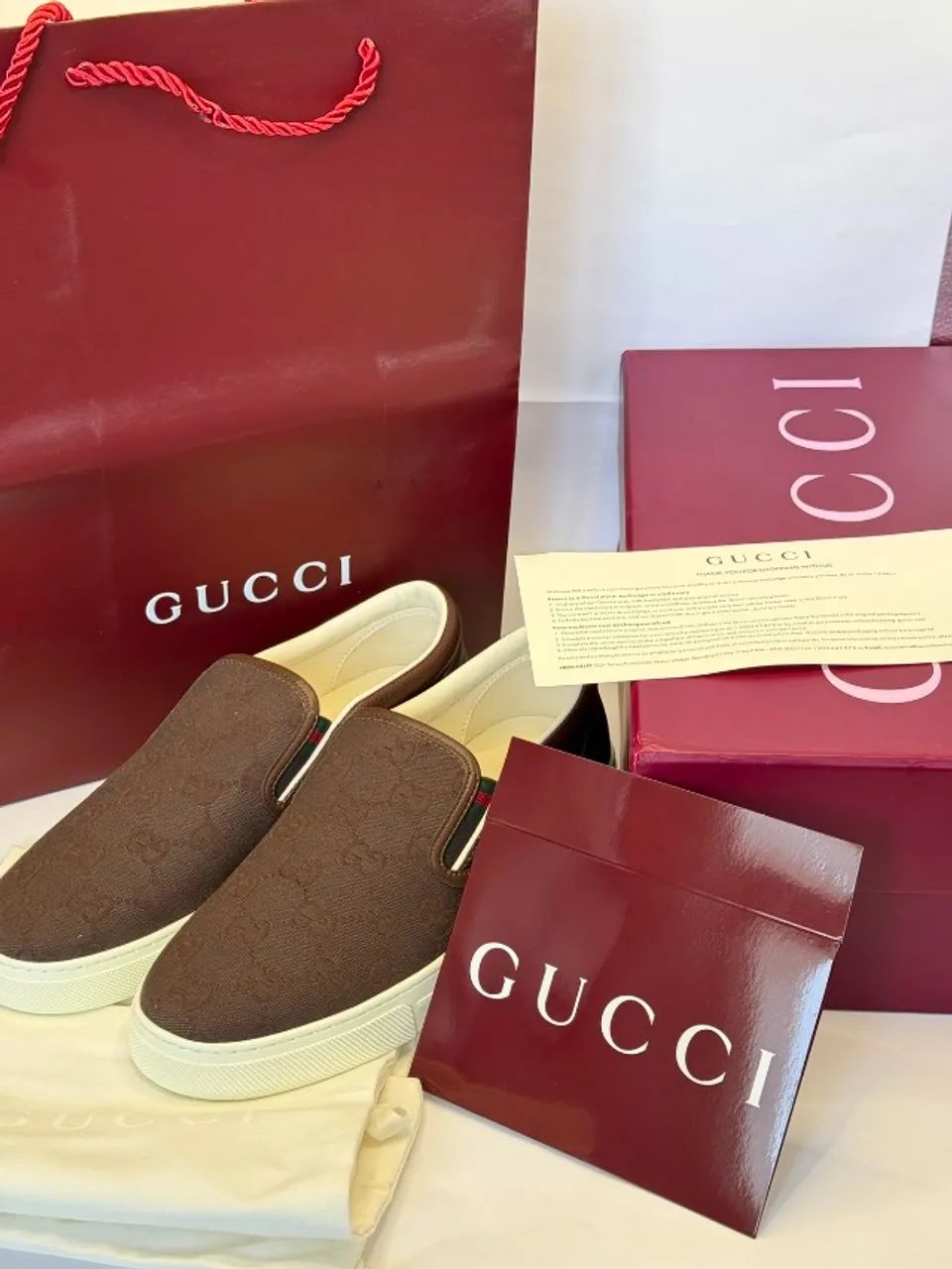 Tenis Gucci Slip on Marrom couro - tam 40 - Foto 2