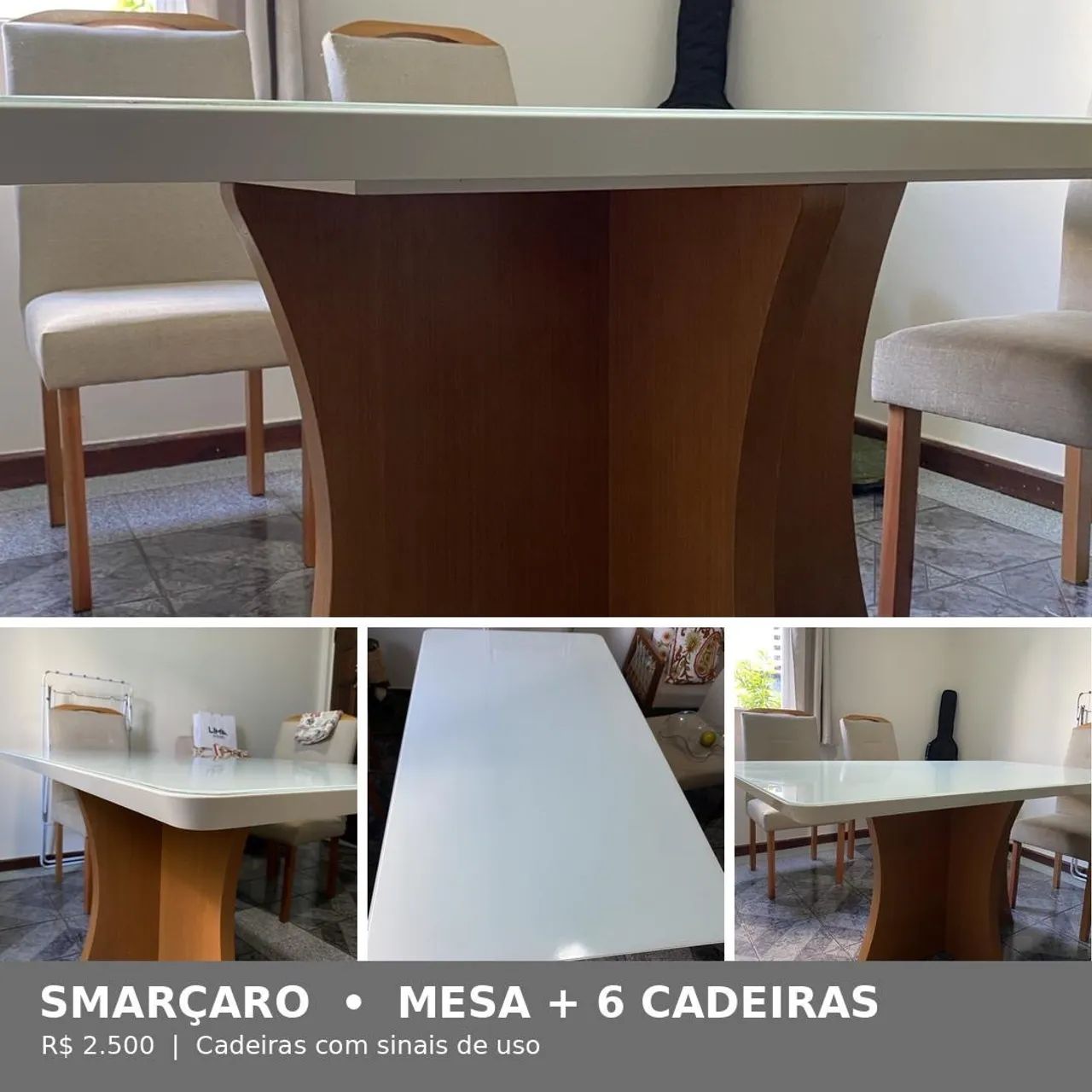 Mesa de jantar + 6 cadeiras - R$ 2.500.
