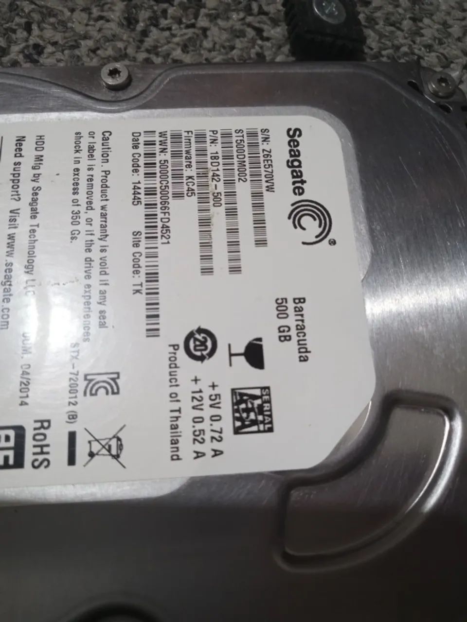 HD Seagate Sata-500 Gigas 3,5" - Foto 2