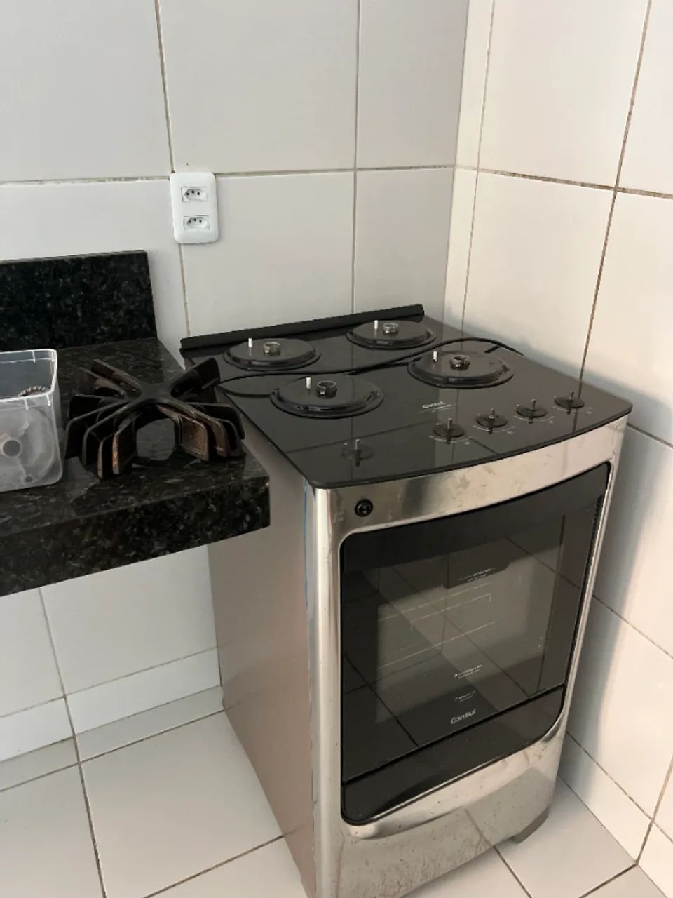 Fogão 4 Bocas Consul - Inox com mesa de vidro