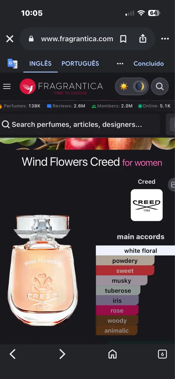 PERFUME WIND FLOWERS CREED 75 ml - ORIGINAL TESTER - Foto 5