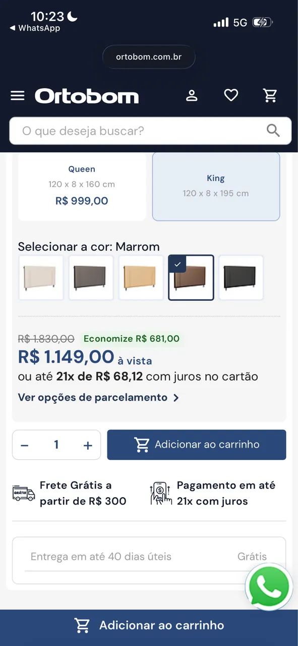 Cabeceira king de couro ORTOBOM - Foto 2