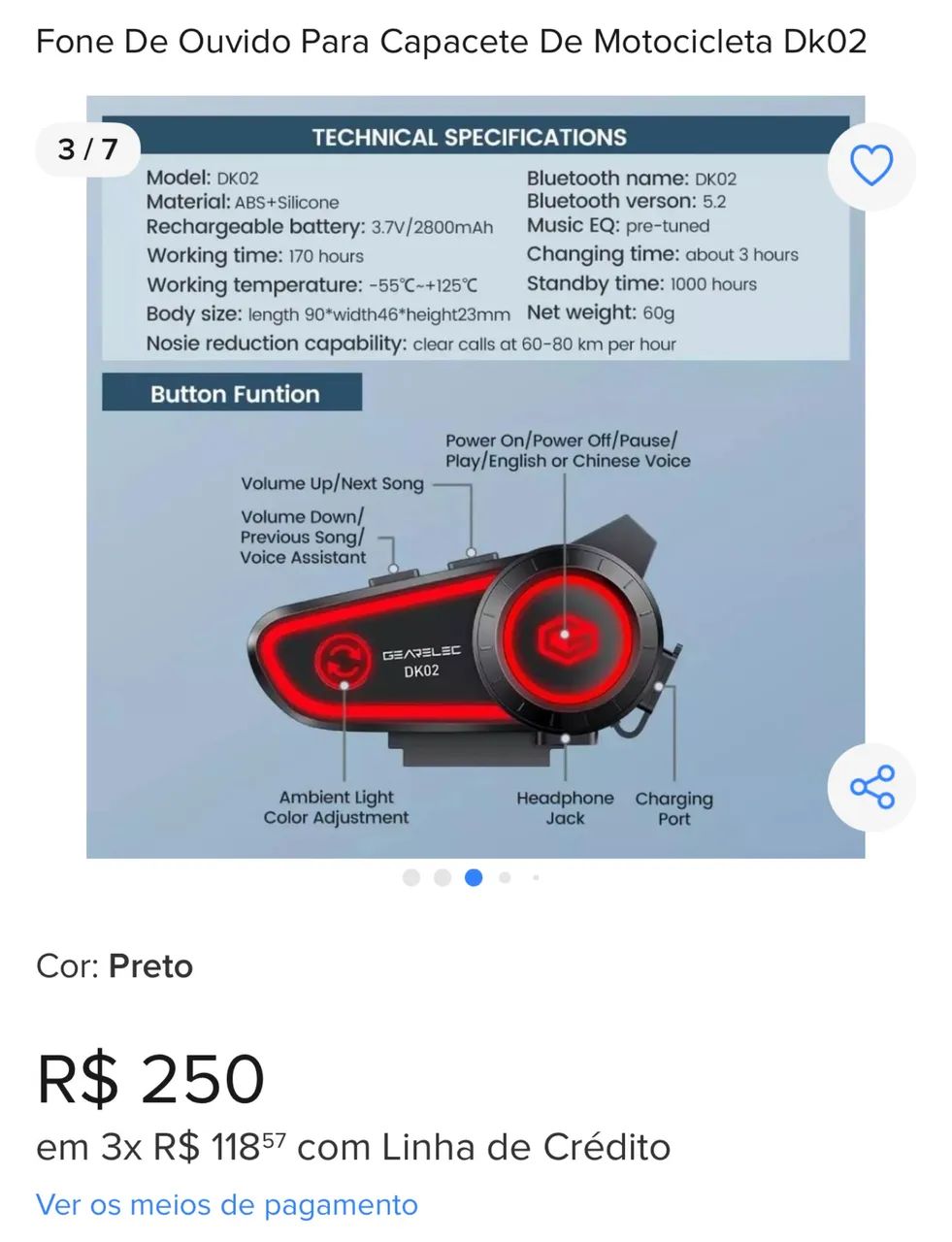 Fone de ouvido para capacete  - Foto 3