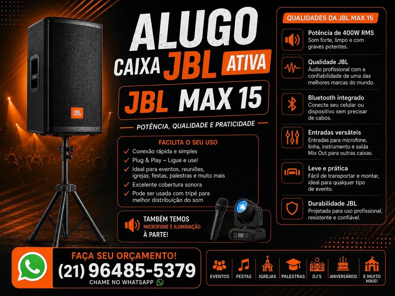 ALUGO CAIXA DE SOM JBL