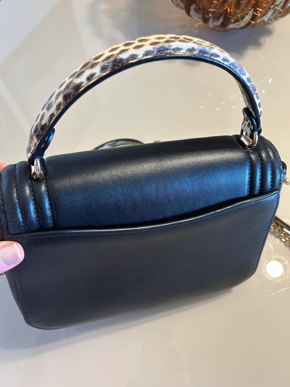 Bolsa Coach preta mão e transversal - Foto 2