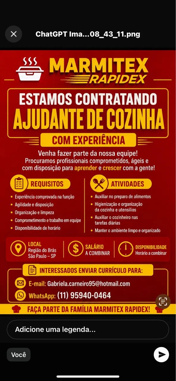 Ajudante de cozinha 