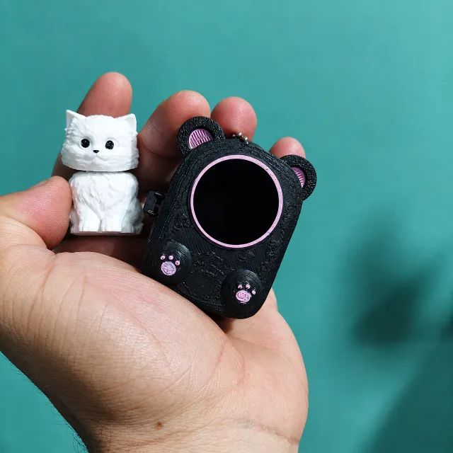 Chaveiro Colecionável Gato na Mochila Impresso em 3D - Foto 3