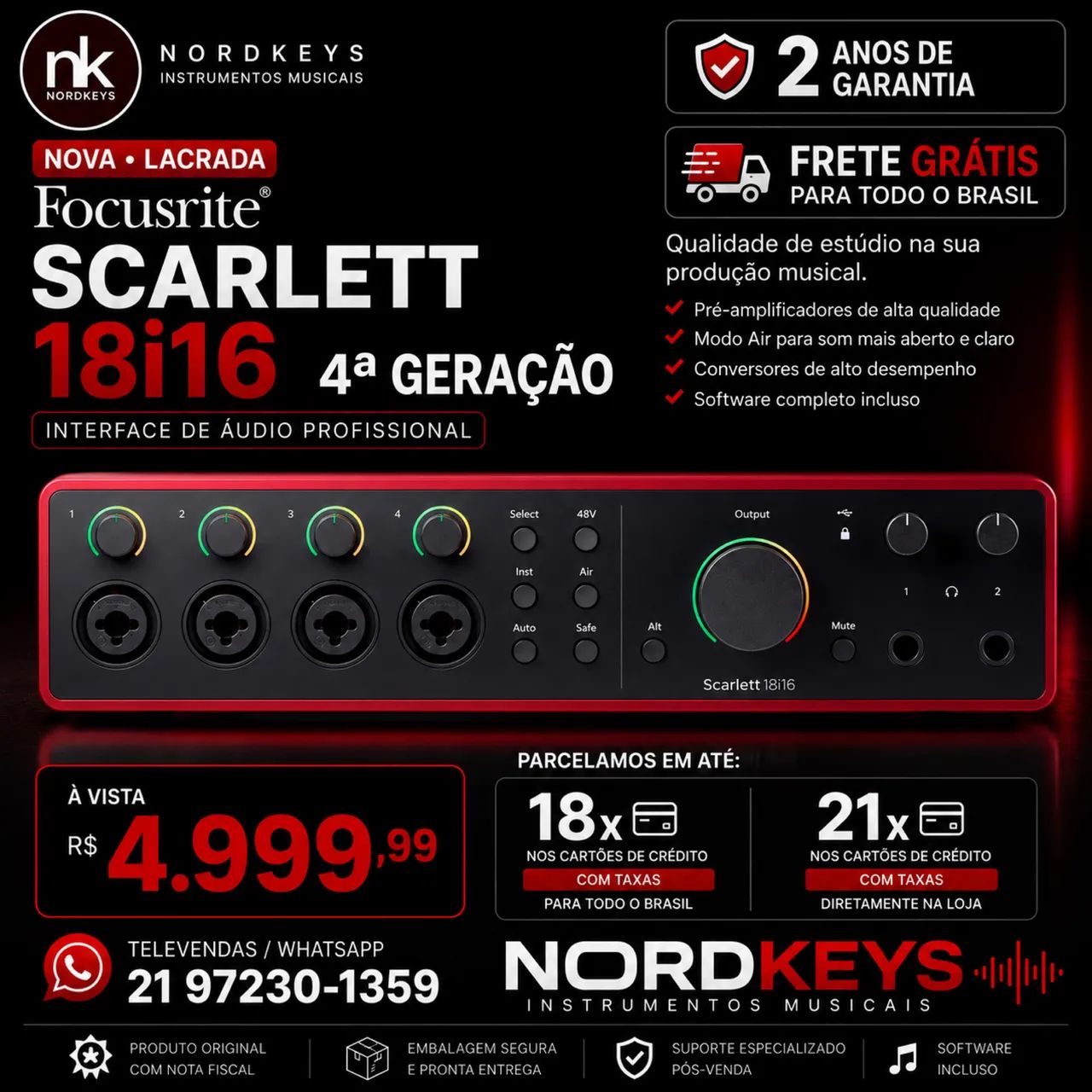 Interface de áudio Focusrite  - Foto 4