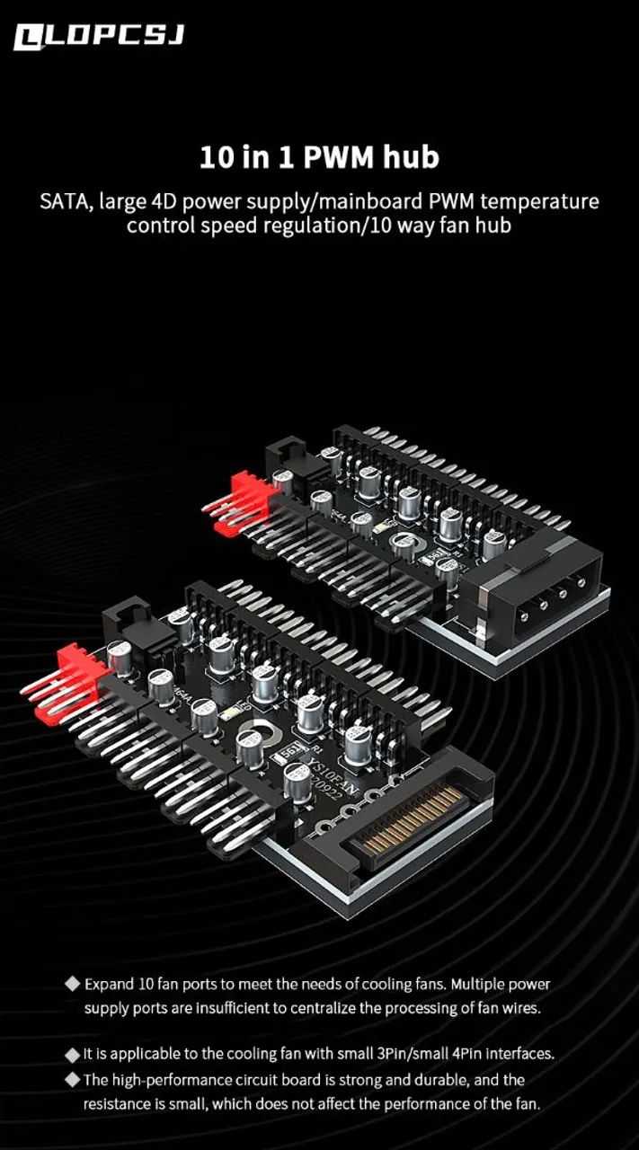 Hub pwm para 10 fans Teucer - Foto 4