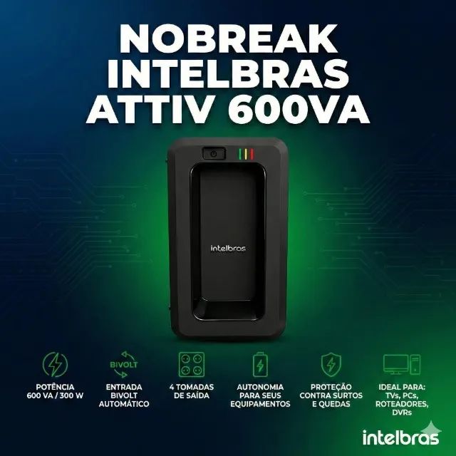 NOBREAK INTELBRAS ATTIV 600VA-BI - Foto 3