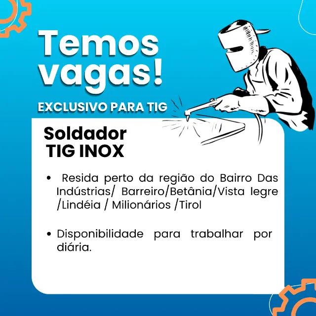 Vaga de Soldador TIG - Freelancer  - Foto 2