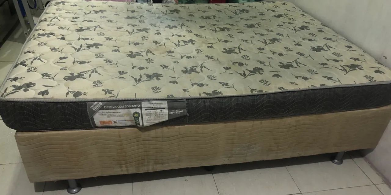 Cama casal com base e colchão - marca Ortobom  - Foto 2