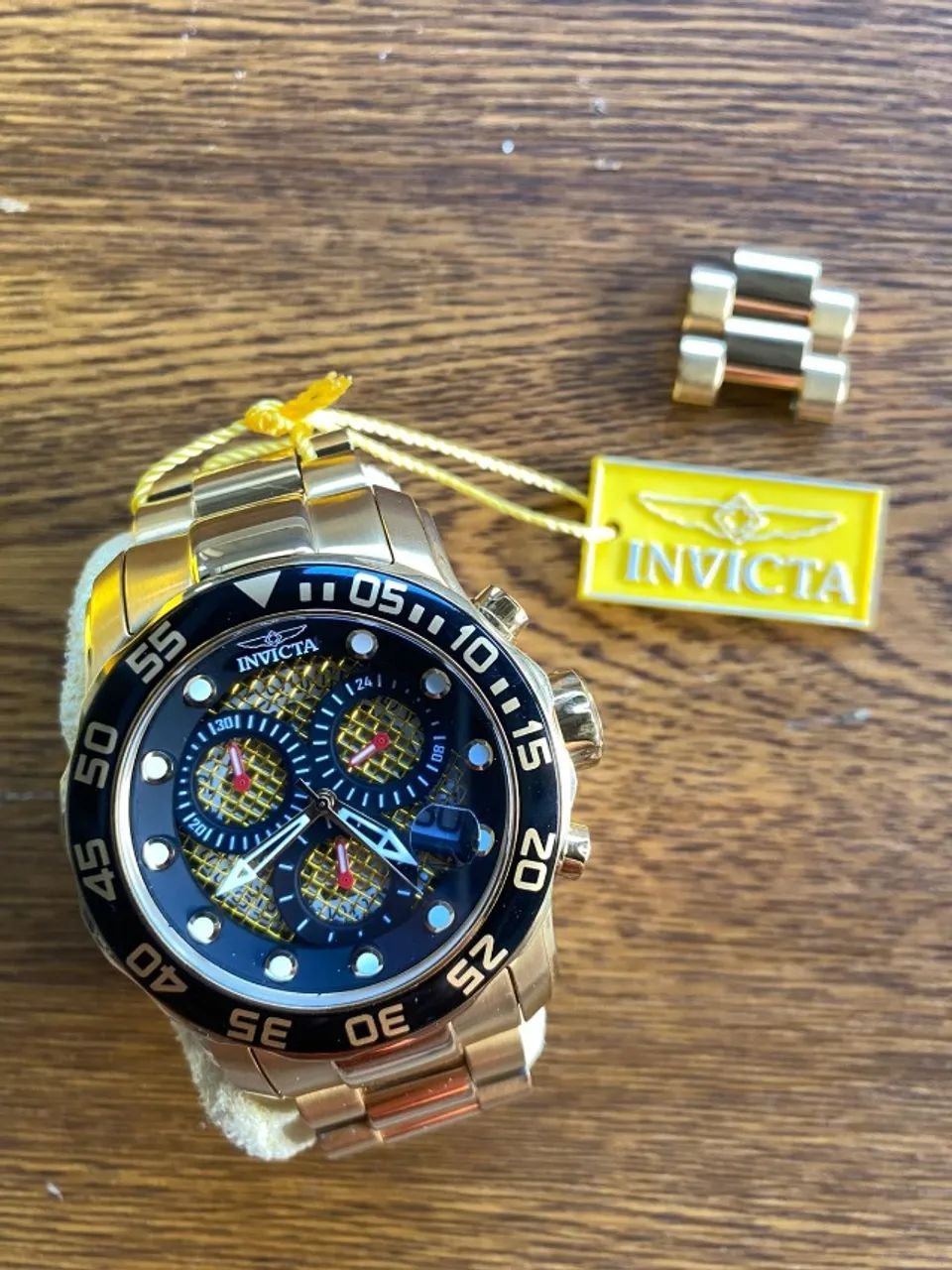Relógio Invicta Pro Diver Cronógrafo Dourado - Completo na Caixa