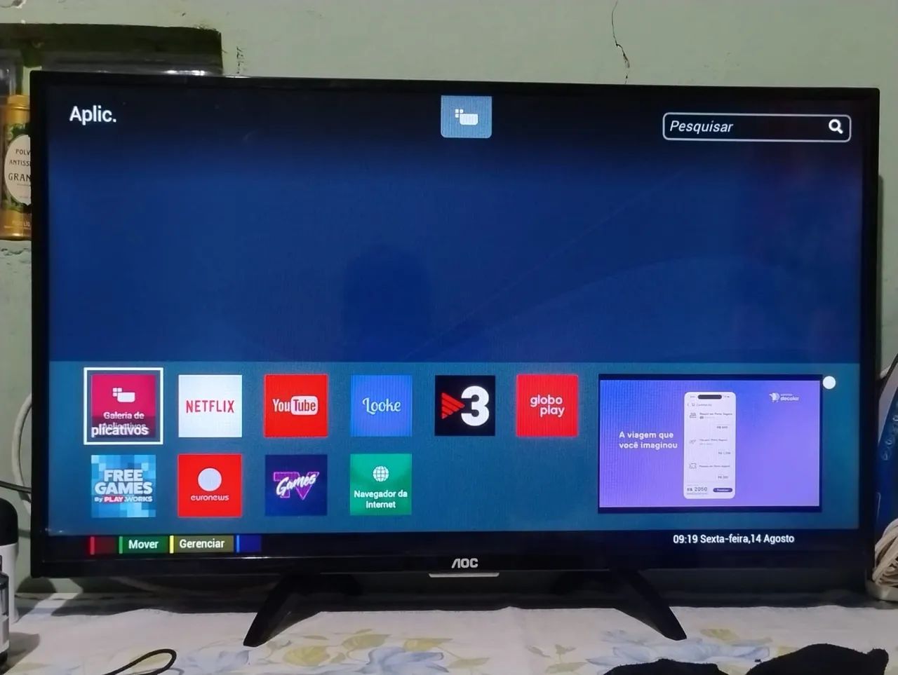 Smart TV 32 AOC semi-nova<br>Só - Foto 2