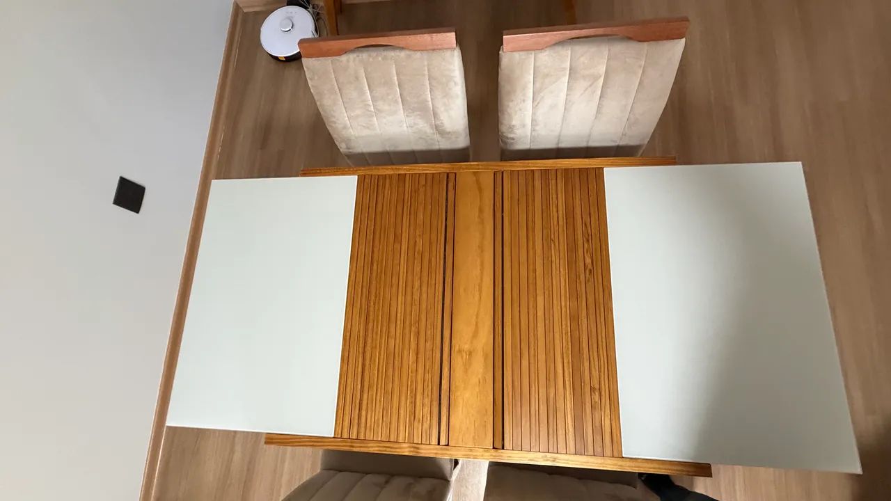 Mesa extensível tampo de vidro com 4 cadeiras - Foto 5