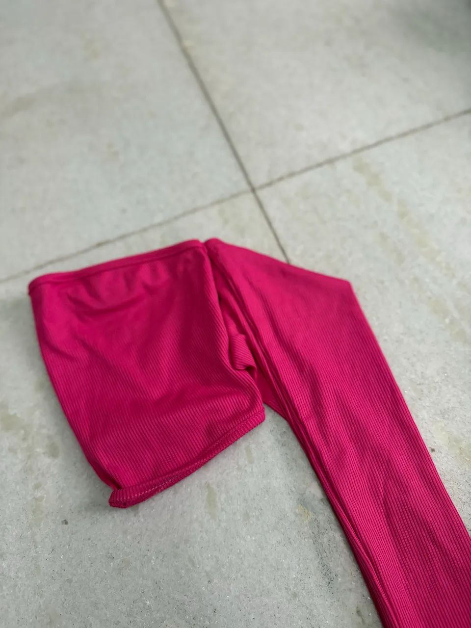 Blusa Cropped manga longa. Rosa. P - Foto 3