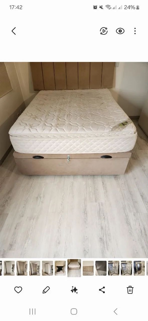 Cama box Baú Casal com cabeceira e colchão  - Foto 3