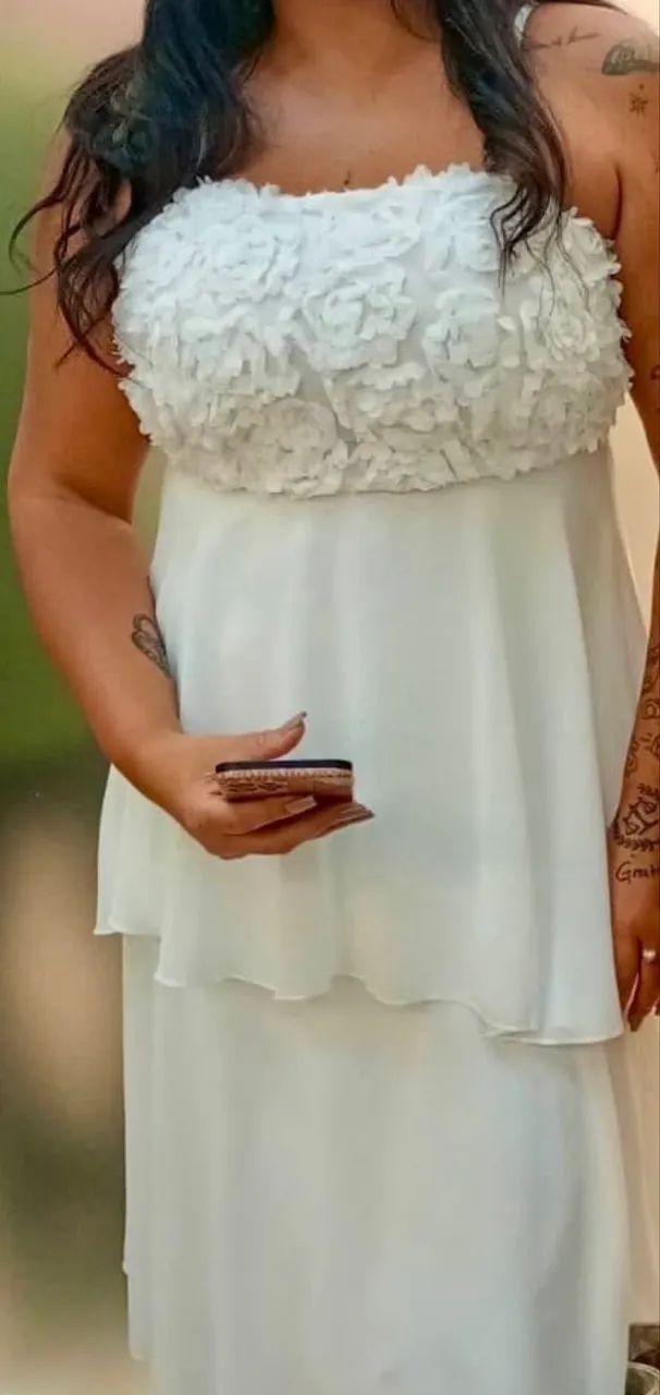 Vestido branco casamento civil  - Foto 5