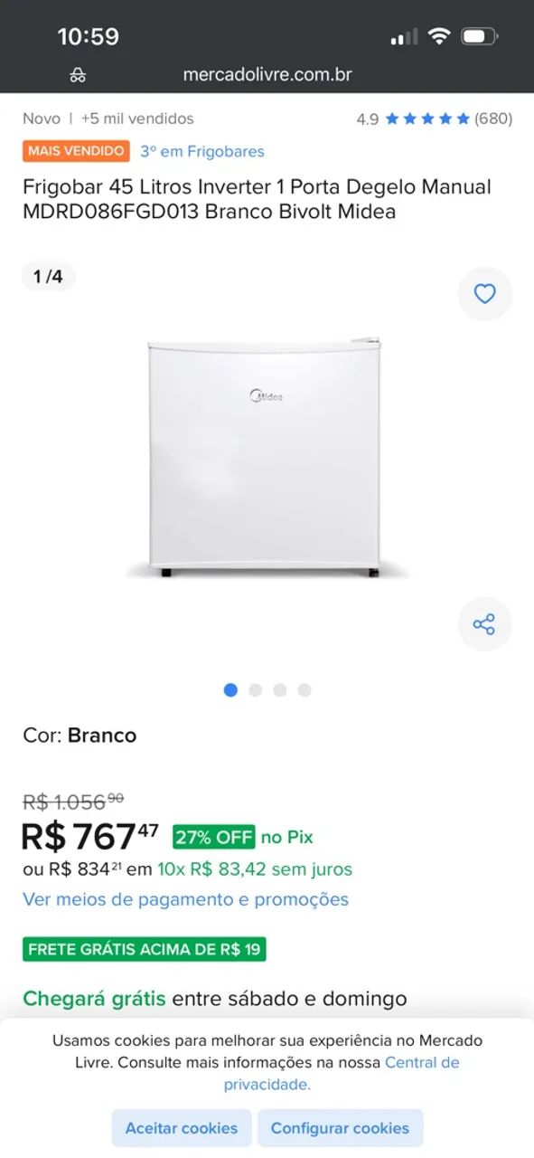Frigobar Midea Bivolt  - Foto 3