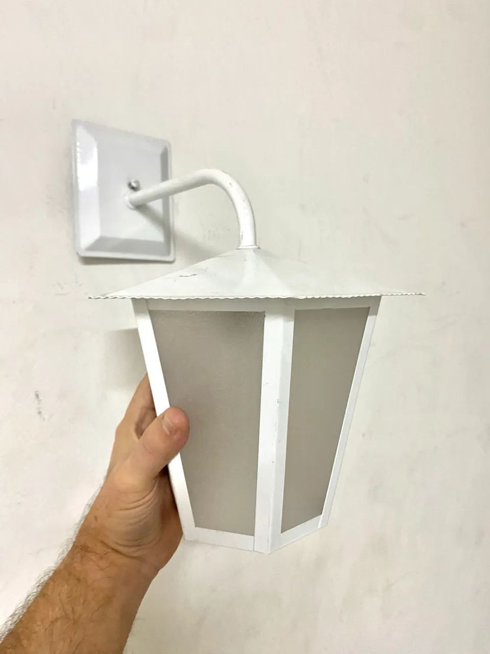 Arandela luminária parede colonial sextavada branca Ideal