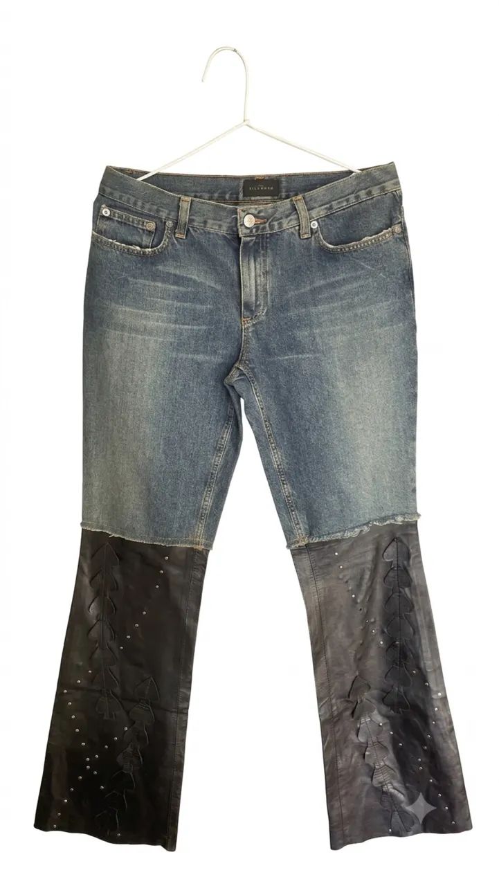 Calça John Richmond com couro