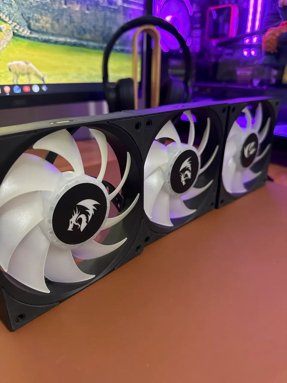 Kit 3 Fans Cooler Redragon 120mm ARGB - Foto 2