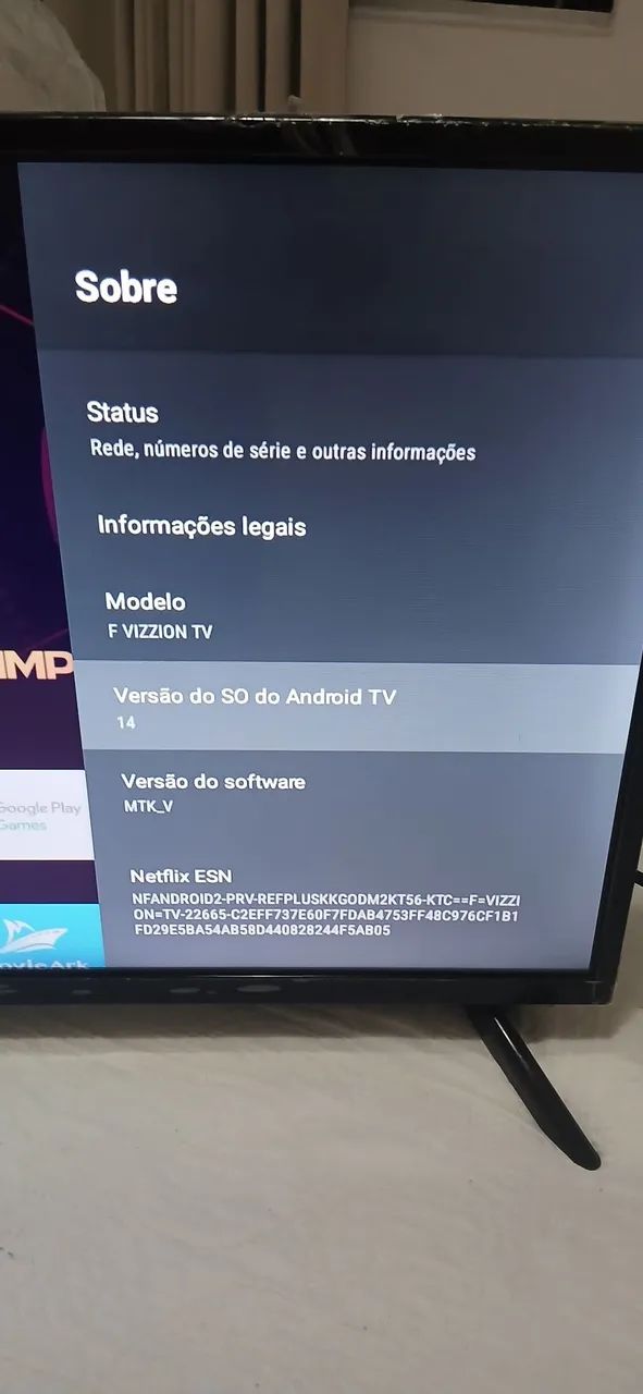 Tv vizzion 32 polegadas smart Android Bluetooth Cromecast semi-novo aceito cartão  - Foto 5