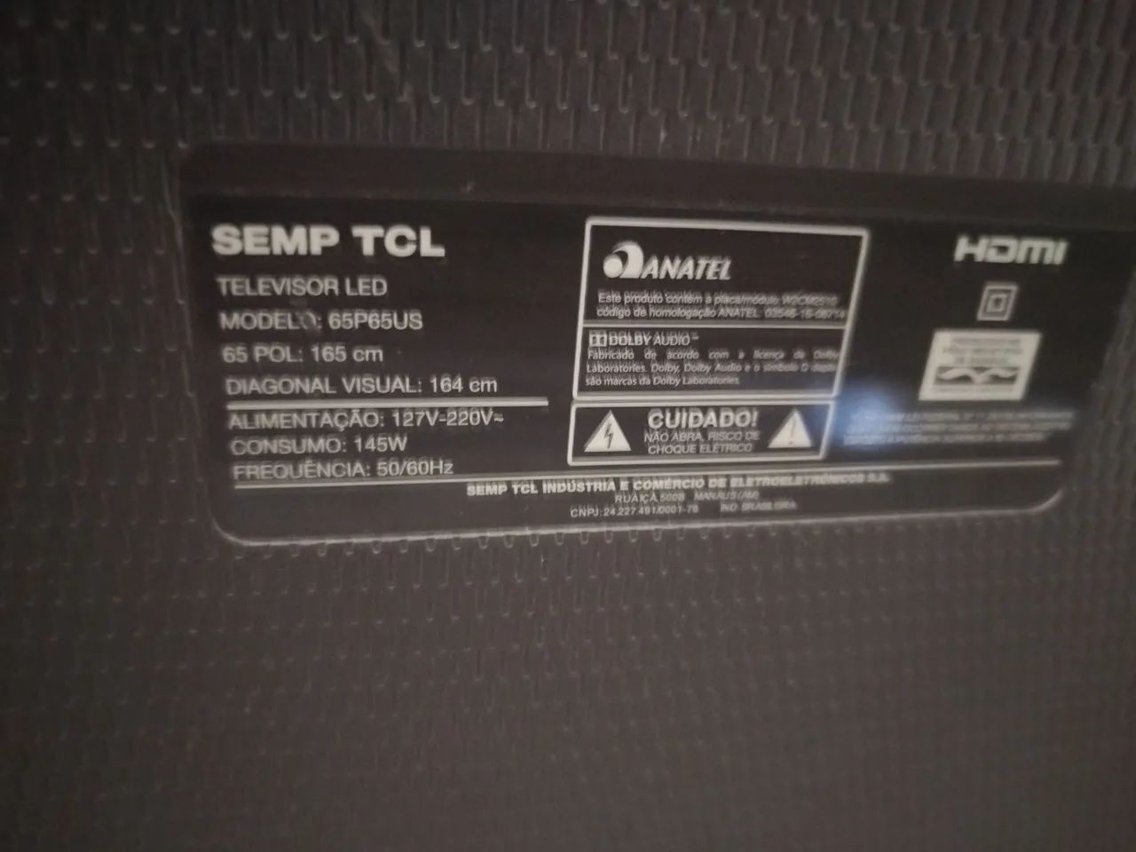 Televisão TCL 65 polegadas com defeito  - Foto 3
