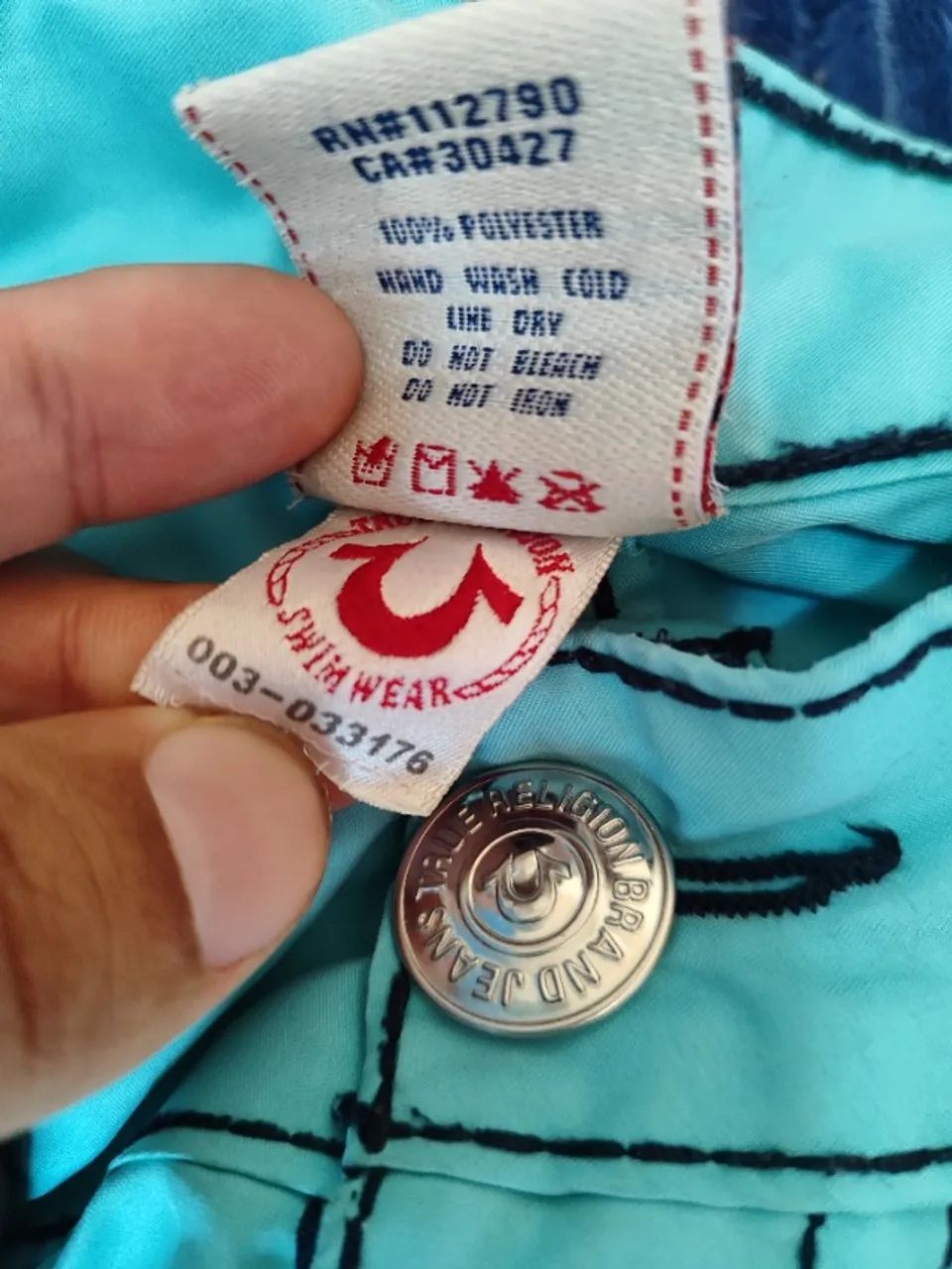 Bermuda True Religion Original Verde água / azul turquesa . - Foto 4
