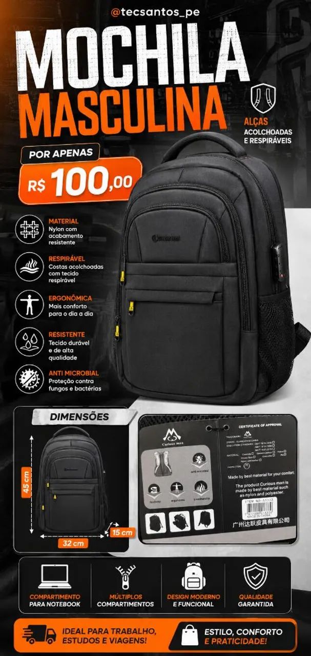 Mochila Masculina 
