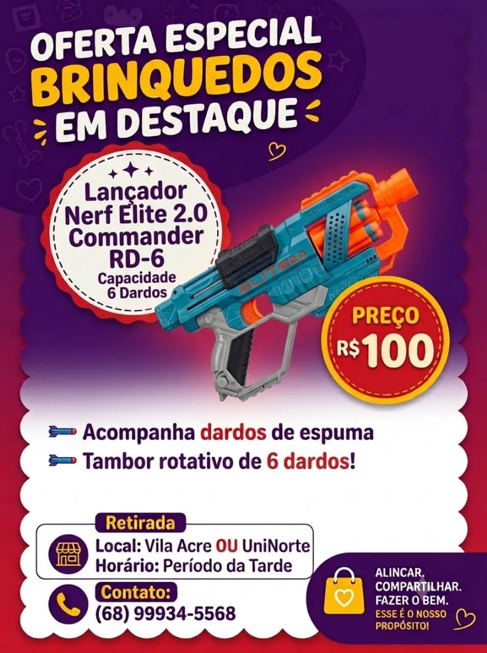 Nerf Elite 2.0 Commander RD-6 + Dardos