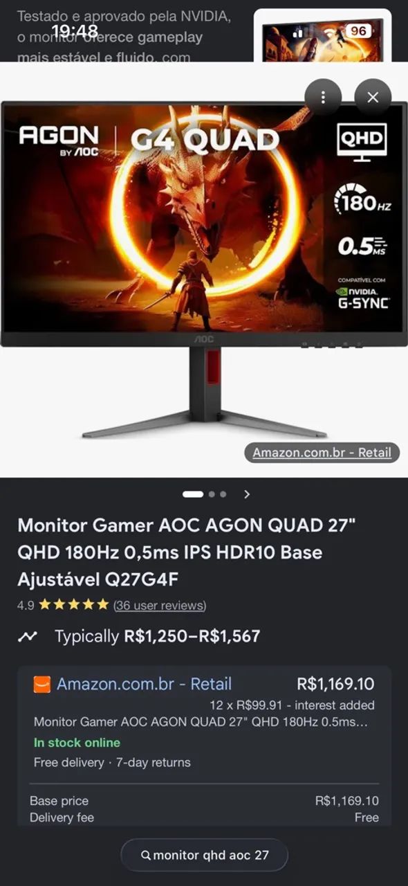 Monitor AOC QHD 27 - Foto 2