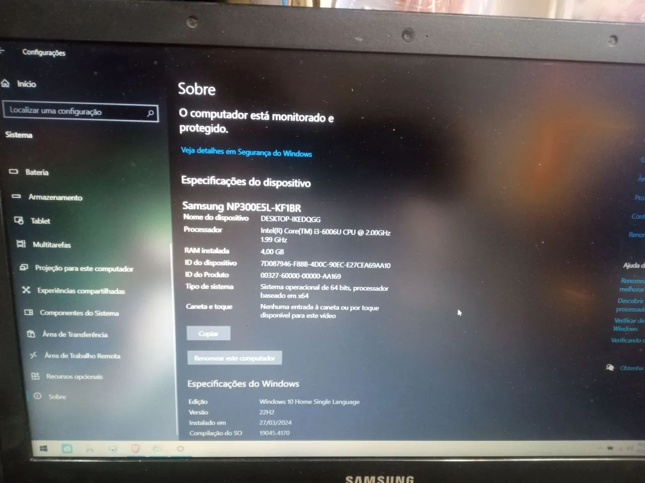 Notebook Samsung core i3 6006u - Foto 2
