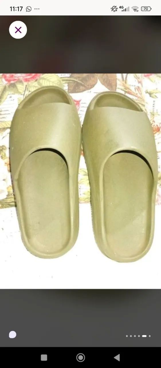 chinelo slide nuvem verde militar 43/44 - Foto 5